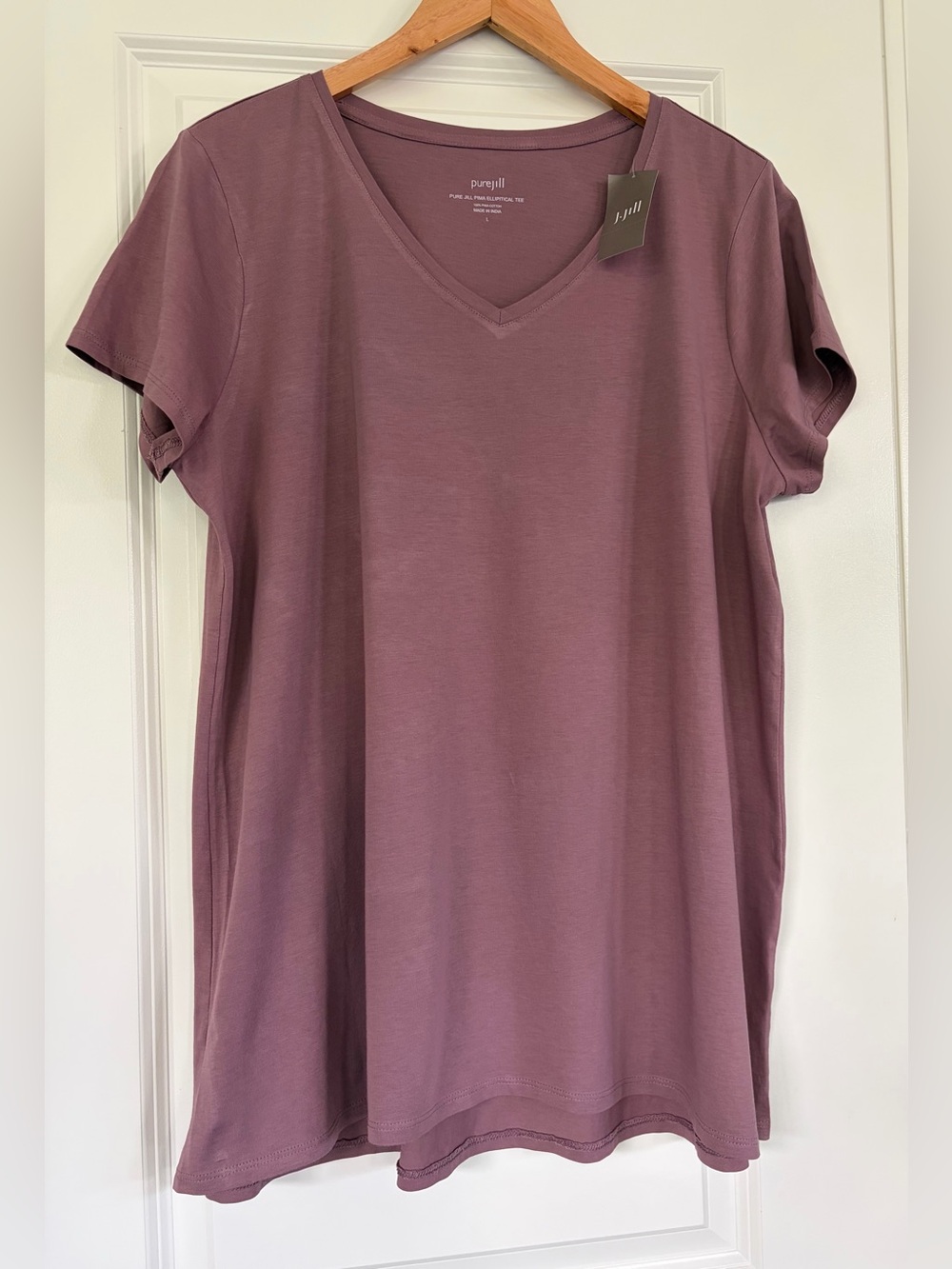 J Jill Pure Jill Mauve V-Neck Short Sleeve Top